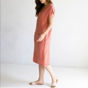 Sunday weekend dress in terra cotta